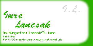 imre lancsak business card